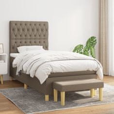 Greatstore Box spring postel s matrací taupe 90x200 cm textil