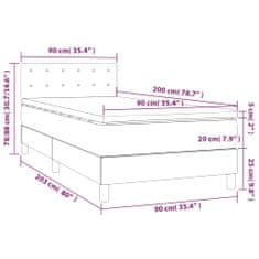 Greatstore Box spring postel s matrací a LED hnědá 90x200 cm umělá kůže