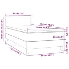 Petromila Box spring postel matrace a LED cappuccino 90x190 cm umělá kůže