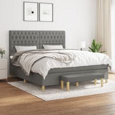 Petromila Box spring postel s matrací tmavě šedá 180x200 cm textil