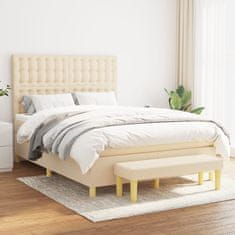 Petromila Box spring postel s matrací krémová 140x200 cm textil
