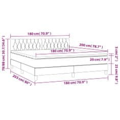 Petromila Box spring postel s matrací světle šedá 180 x 200 cm textil