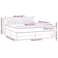 Petromila Box spring postel s matrací tmavě šedá 180x200 cm textil