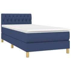 Petromila Box spring postel s matrací modrá 90x200 cm textil