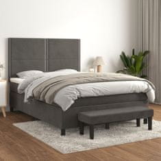 Petromila Box spring postel s matrací tmavě šedý 140 x 190 cm samet
