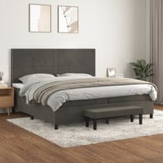 Petromila Box spring postel s matrací tmavě šedá 200x200 cm samet