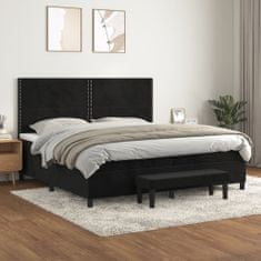 Petromila Box spring postel s matrací černá 200x200 cm samet