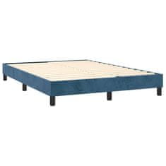 Vidaxl Box spring postel s matrací tmavě modrá 140x200 cm samet