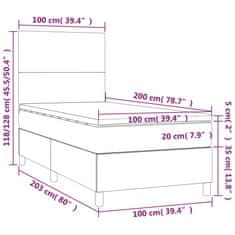 Petromila Box spring postel matrace a LED cappuccino 100x200cm umělá kůže