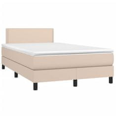 shumee Box spring postel matrace a LED cappuccino 120x190cm umělá kůže