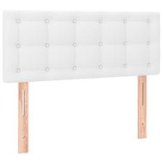 Greatstore Box spring postel s matrací bílá 90x190 cm umělá kůže