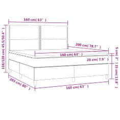 Petromila Box spring postel matrace a LED cappuccino 160x200cm umělá kůže