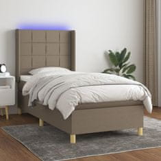 shumee Box spring postel s matrací a LED taupe 90x190 cm textil