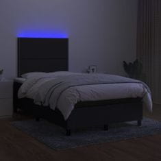 Greatstore Box spring postel s matrací a LED černá 120 x 200 cm textil