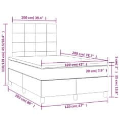 Petromila Box spring postel s matrací tmavě šedá 120x200 cm textil