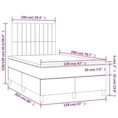 Vidaxl Box spring postel s matrací a LED modrá 120 x 200 cm textil