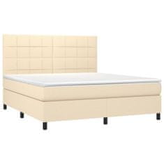 Petromila Box spring postel s matrací krémová 160x200 cm textil