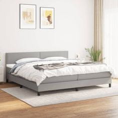 Petromila Box spring postel s matrací světle šedá 200 x 200 cm textil
