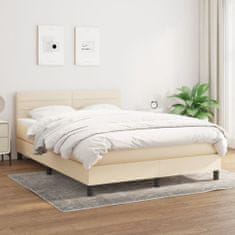Petromila Box spring postel s matrací krémová 140x190 cm textil