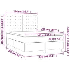 Petromila Box spring postel matrace a LED cappuccino 140x200cm umělá kůže