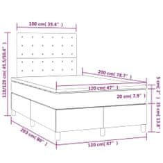 Petromila Box spring postel s matrací černá 120x200 cm textil