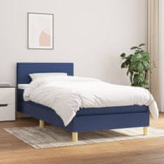 Petromila Box spring postel s matrací modrá 80x200 cm textil