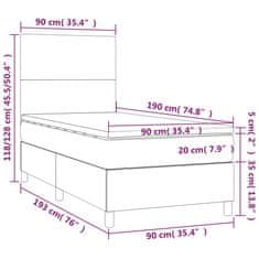 Petromila Box spring postel matrace a LED cappuccino 90x190 cm umělá kůže