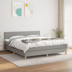 Petromila Box spring postel s matrací světle šedá 180 x 200 cm textil