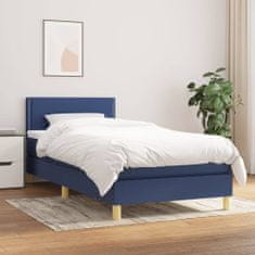 Petromila Box spring postel s matrací modrá 100 x 200 cm textil