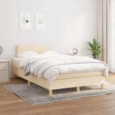 Petromila Box spring postel s matrací krémová 120x200 cm textil