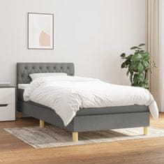 Petromila Box spring postel s matrací tmavě šedá 80 x 200 cm textil