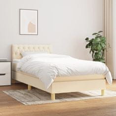 Petromila Box spring postel s matrací krémová 100 x 200 cm textil