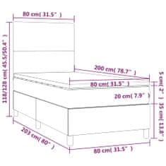 Petromila Box spring postel matrace a LED cappuccino 80x200 cm umělá kůže