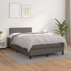 Greatstore Box spring postel s matrací šedá 120x200 cm umělá kůže