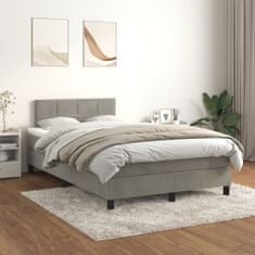 Petromila Box spring postel s matrací světle šedá 120 x 200 cm samet