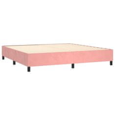 Greatstore Box spring postel s matrací růžová 200x200 cm samet