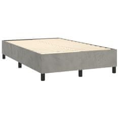 Greatstore Box spring postel s matrací světle šedá 120 x 200 cm samet