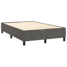 Vidaxl Box spring postel s matrací tmavě šedá 120 x 200 cm samet