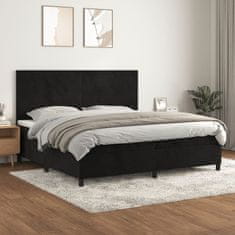 Vidaxl Box spring postel s matrací černá 200x200 cm samet