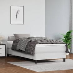 Greatstore Box spring postel s matrací bílá 80 x 200 cm umělá kůže