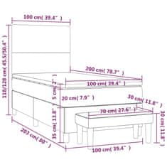 Petromila Box spring postel s matrací tmavě šedá 100 x 200 cm textil