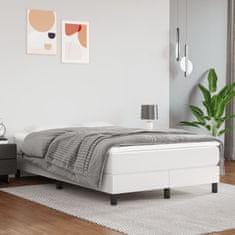 Vidaxl Box spring postel s matrací bílá 120x200 cm umělá kůže