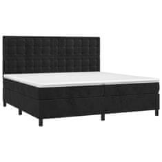 Greatstore Box spring postel s matrací černá 200x200 cm samet