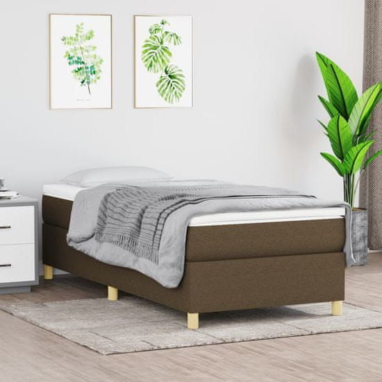 Greatstore Box spring postel s matrací tmavě hnědá 90x190 cm textil