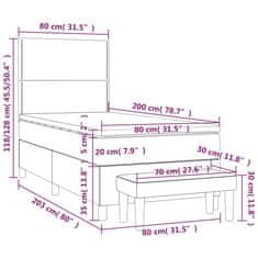 Vidaxl Box spring postel s matrací černá 80 x 200 cm samet