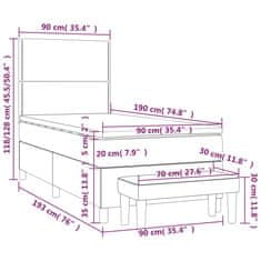 Petromila Box spring postel s matrací tmavě hnědá 90x190 cm textil