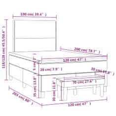 Petromila Box spring postel s matrací tmavě hnědá 120x200 cm textil