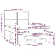 Vidaxl Box spring postel s matrací tmavě hnědá 140x190 cm textil