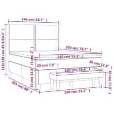 Petromila Box spring postel s matrací světle šedá 140x200 cm samet