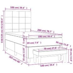 Petromila Box spring postel s matrací tmavě šedá 100 x 200 cm textil